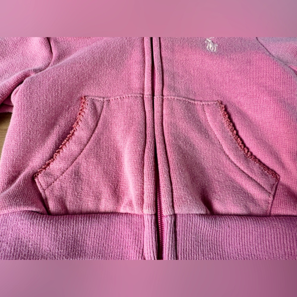 Ralph Lauren Baby Girl Coral Pink Cotton Fleece Hoodie 3mo - Picture 5 of 11